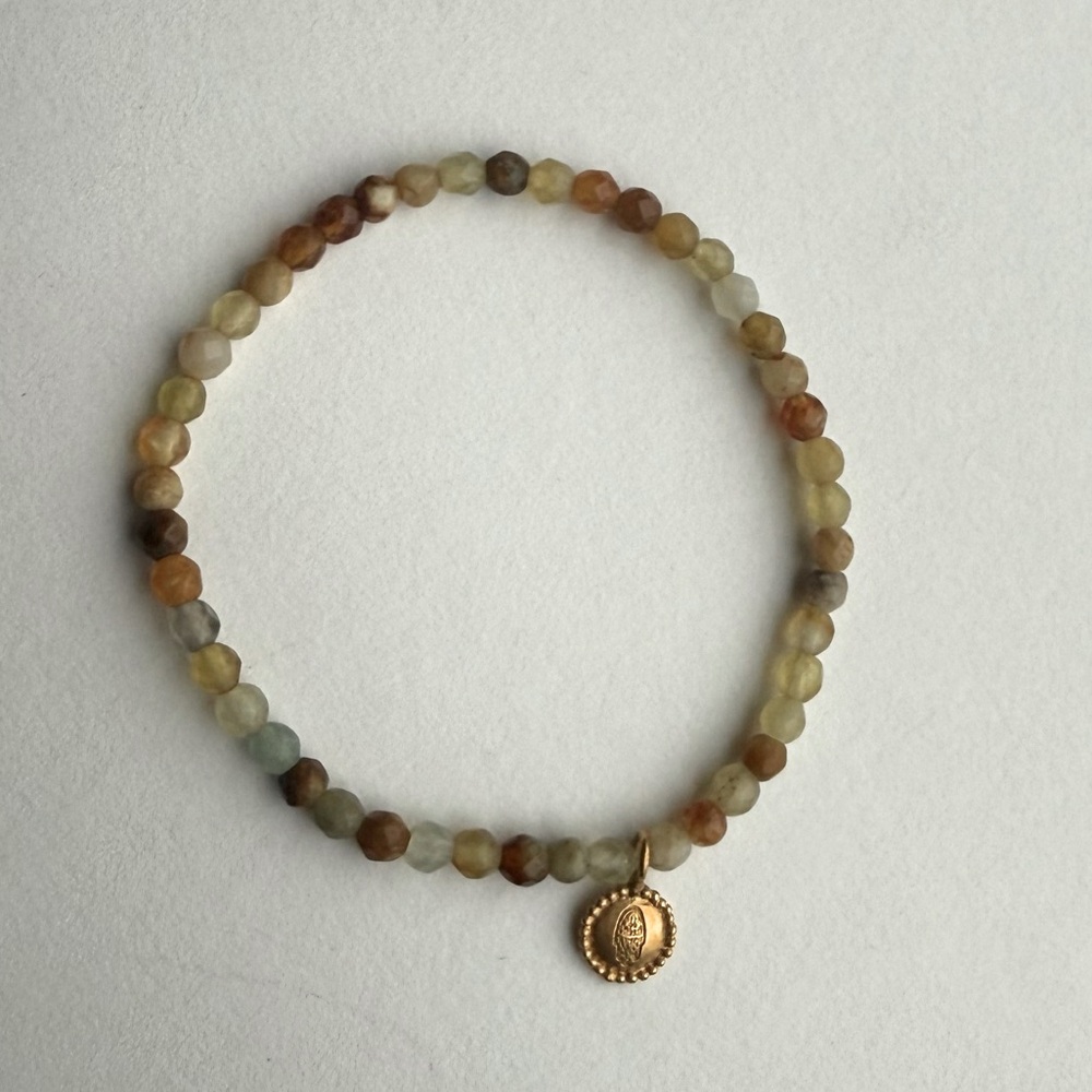Satya Jewelry - Hamsa Multistone Flower Jade Stretch Bracelet